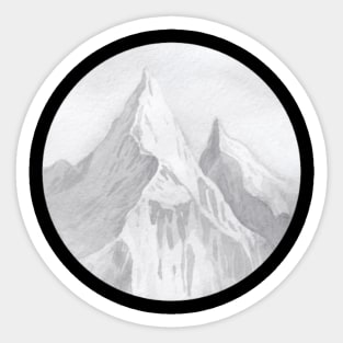 Watercolor mountain peaks Sticker